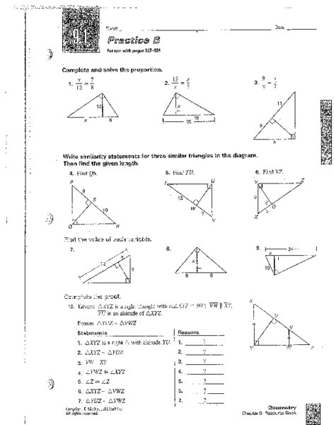13 Which Are Similar Triangles Worksheet Worksheeto