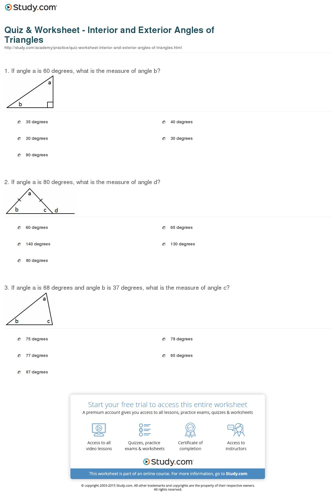 4 2 Skills Practice Angles Of Triangles Worksheet Answers Db Excel 4 2 Skills Practice Angles Of Triangles Worksheet Answers Db excel
