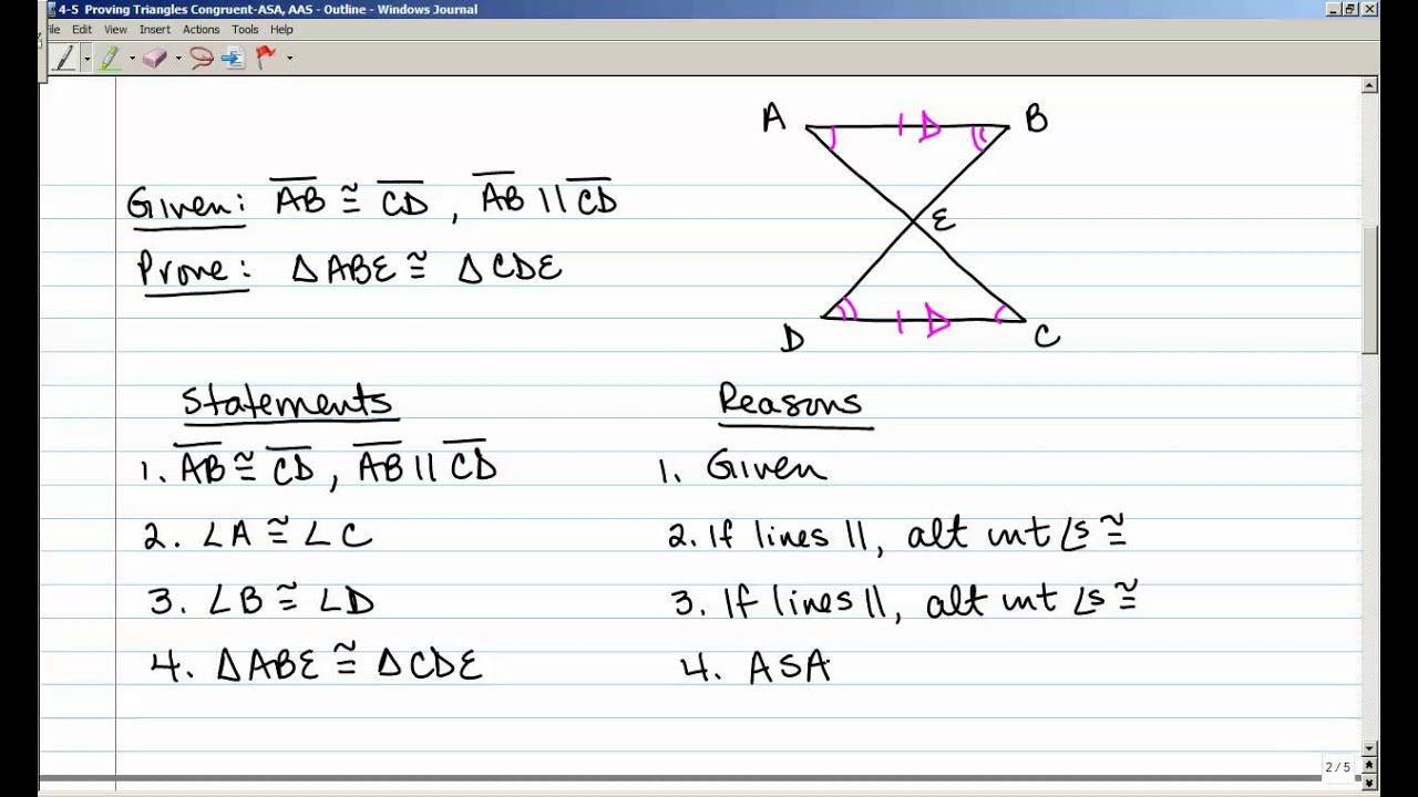 4 5 Proving Triangles Congruent With ASA And AAS YouTube 4 5 Proving Triangles Congruent With ASA And AAS YouTube