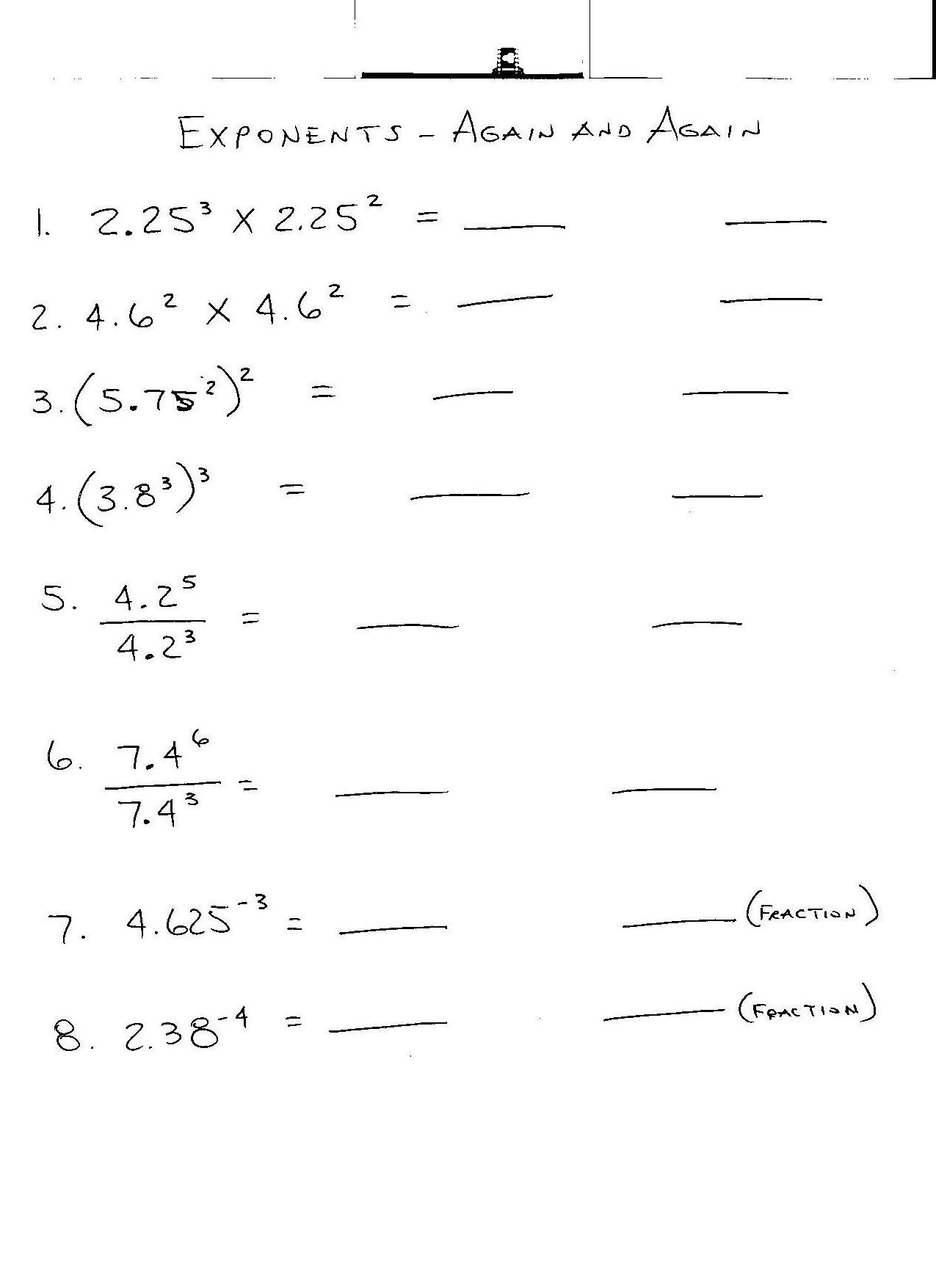 7Th Grade Math Worksheets On Exponents Homeshealth Db Excel 7Th Grade Math Worksheets On Exponents Homeshealth Db excel