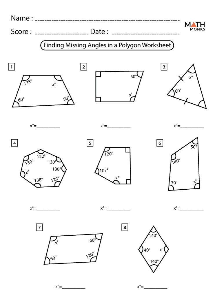 Angles In Polygons Worksheets Math Monks Angles In Polygons Worksheets Math Monks