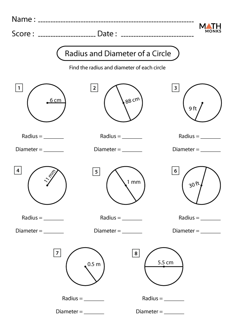Circle Worksheets Math Monks Circle Worksheets Math Monks