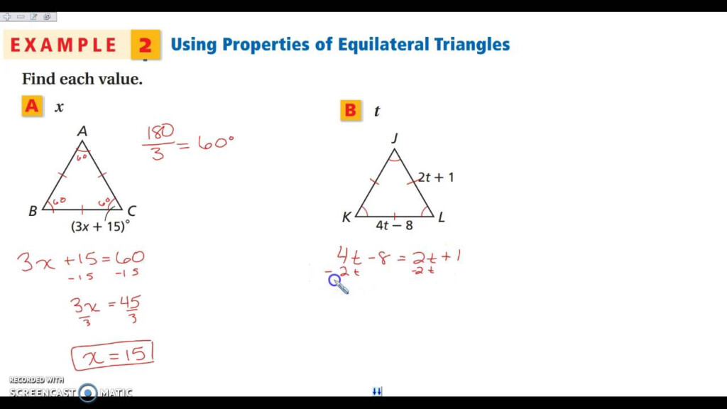 Isosceles And Equilateral Triangles Worksheet Answers 
