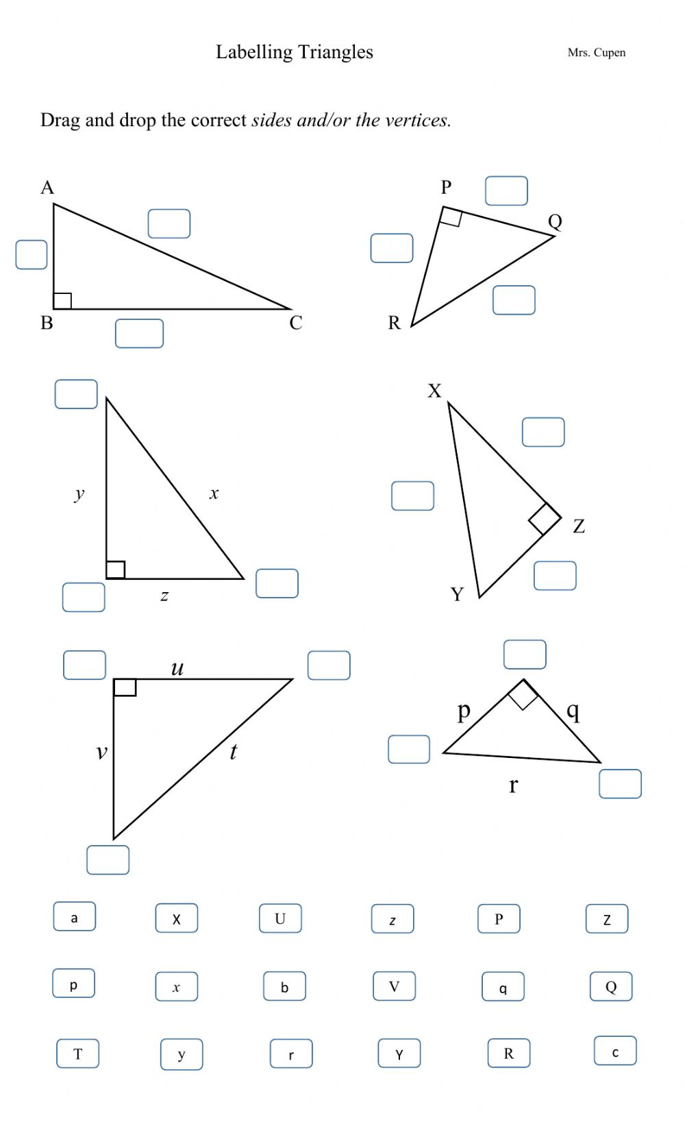 Labelling The Sides And Vertices Of Triangles Worksheet Labelling The Sides And Vertices Of Triangles Worksheet