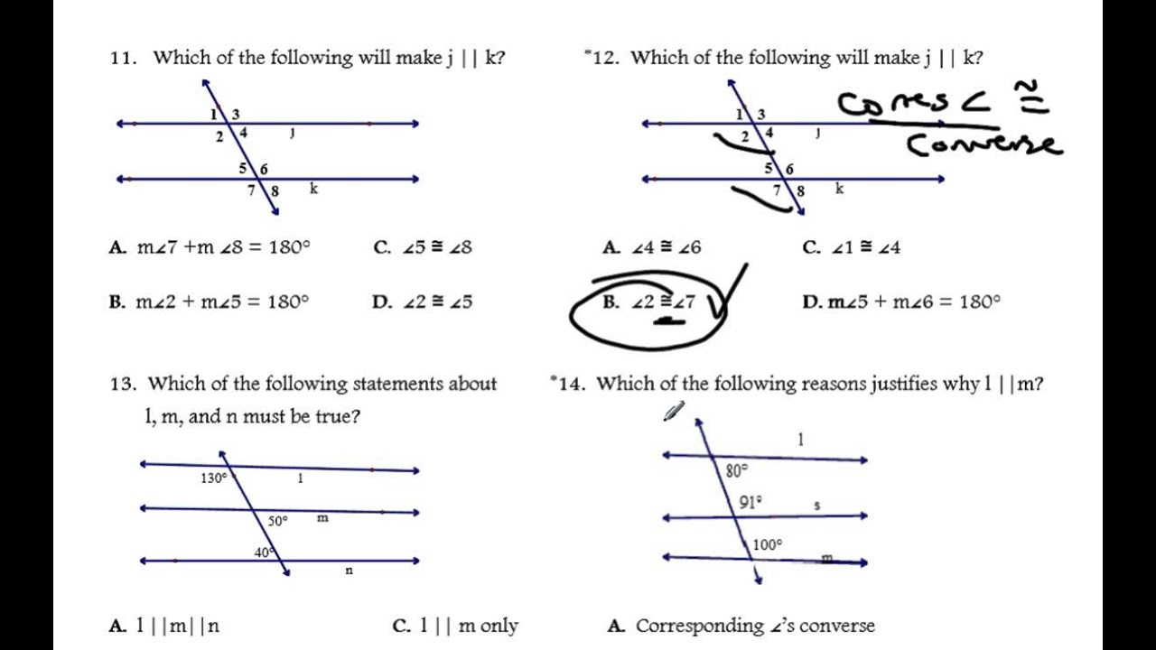Proving Lines Parallel Worksheet Solutions YouTube Proving Lines Parallel Worksheet Solutions YouTube