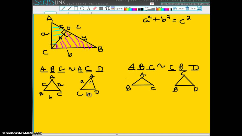 Pythagorean Theorem Proof Using Similar Triangles YouTube