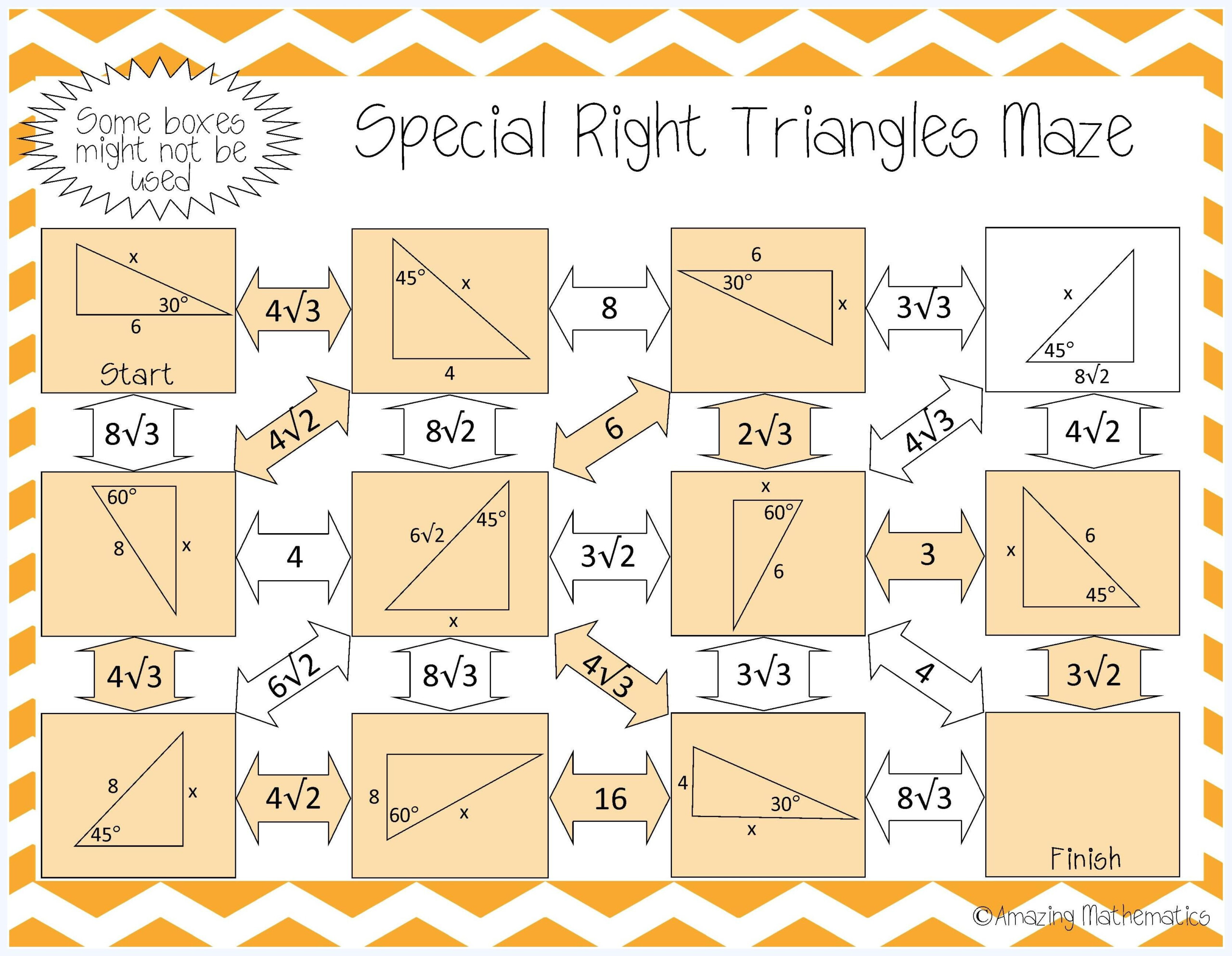 Special Right Triangles Maze Special Right Triangle Triangle Special Right Triangles Maze Special Right Triangle Triangle