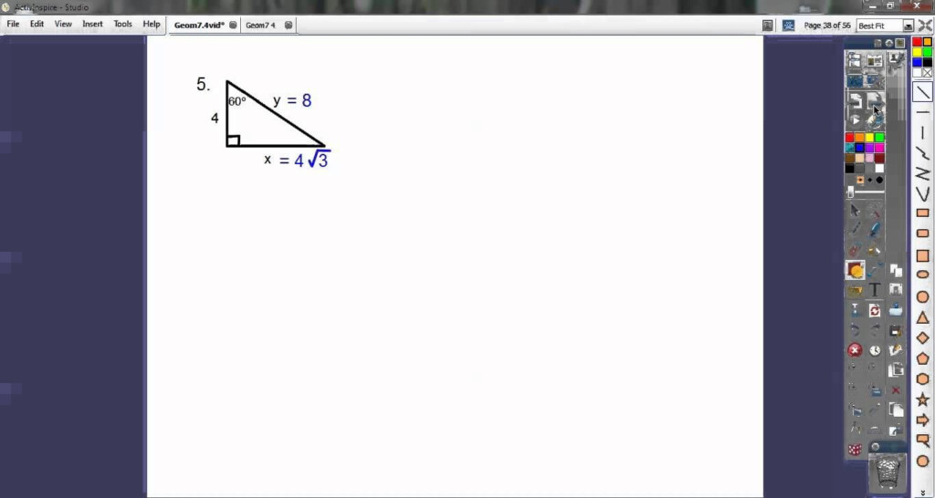 Special Right Triangles Section 7 4 did Not Include Check All His 