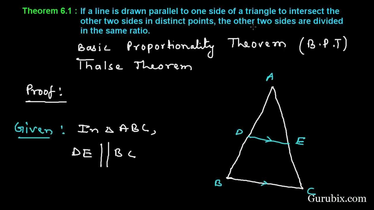 Theorem 6 1 Basic Proportionality Theorem Thalse Theorem Ch 6 Theorem 6 1 Basic Proportionality Theorem Thalse Theorem Ch 6