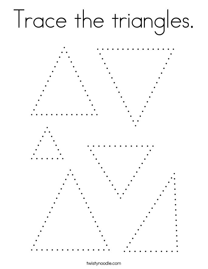 Trace The Triangles Coloring Page Twisty Noodle Preschool