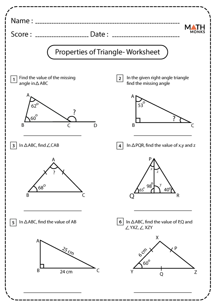 Triangle Worksheets Math Monks Triangle Worksheets Math Monks