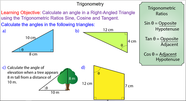 Trigonometry Angles In Right Angled Triangles Trigonometry Angles In Right Angled Triangles