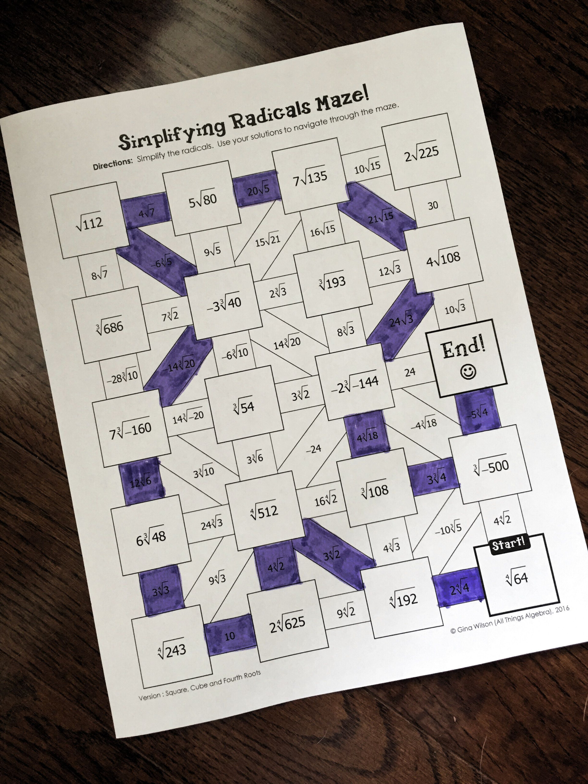 Two Step Equation Maze Answer Key Gina Wilson Tessshebaylo
