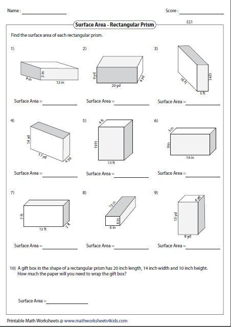 Volume Of Irregular Shapes Worksheet Worksheets Surface Area And Volume
