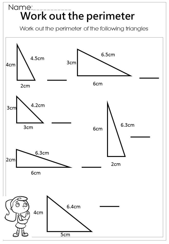 Work Out The Triangle Perimeter Worksheet Perimeter Worksheets