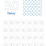 Worksheet On Number 30 Printable Number 30 Tracing Counting Writing