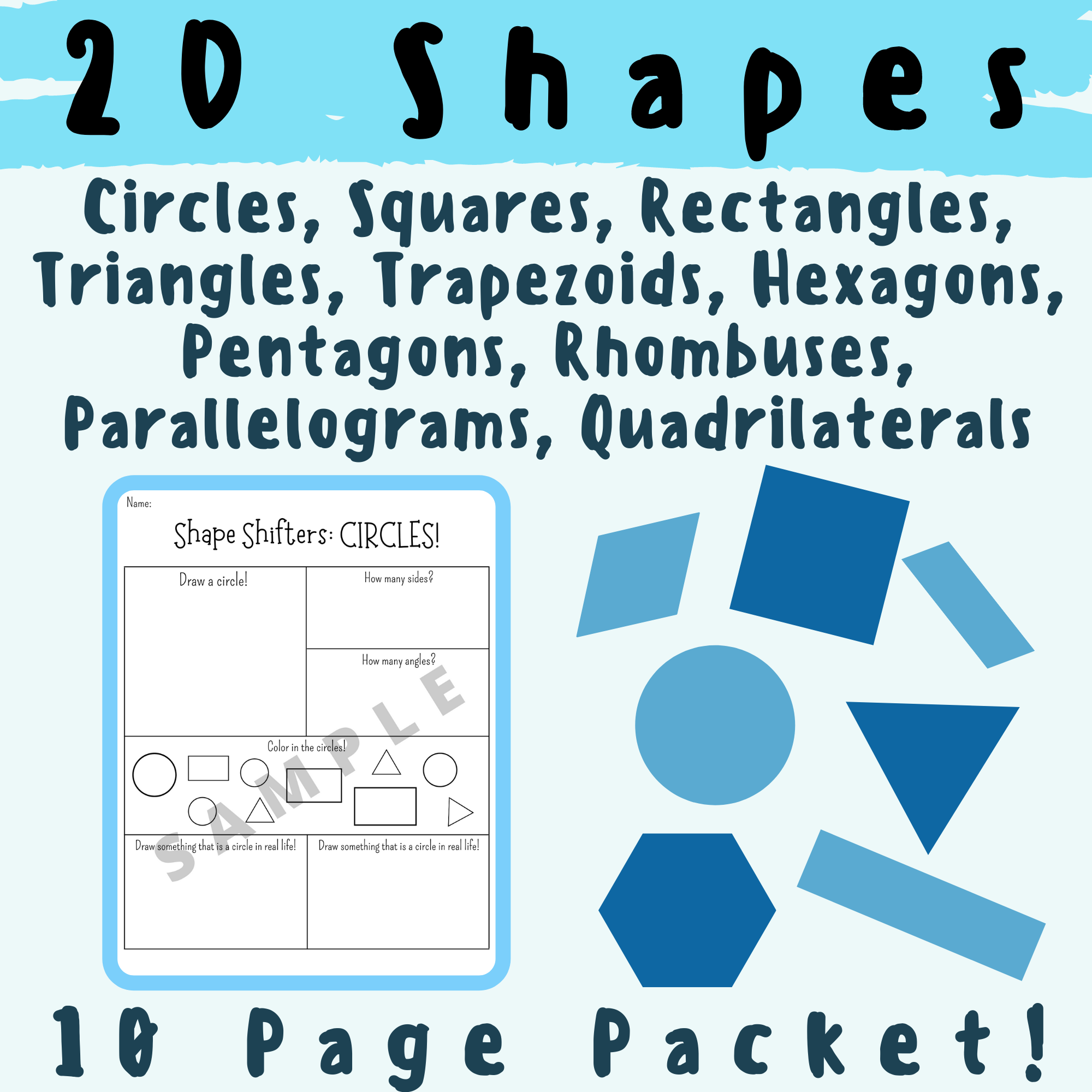 2D Shapes Circles Rectangles Squares Triangles Trapezoids 2D Shapes Circles Rectangles Squares Triangles Trapezoids
