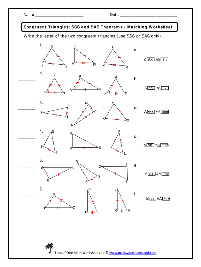 Congruent Triangles Worksheet With Answer Congruent Triangles Worksheet With Answer